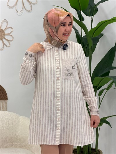 Kahve Müslin Tunik