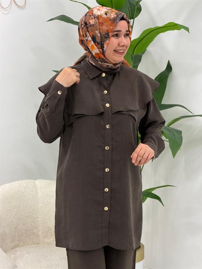 Kahve Pantolonlu Takım