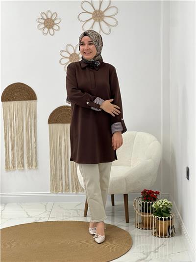 Kahve Penye Tunik