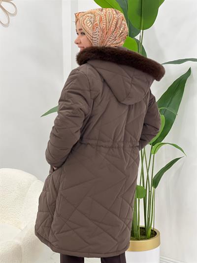 Kahverengi Şişme Mont