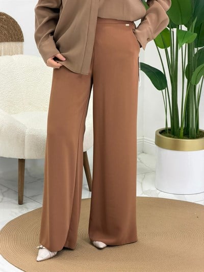 Kapuçino Krep Bol Paça Pantolon