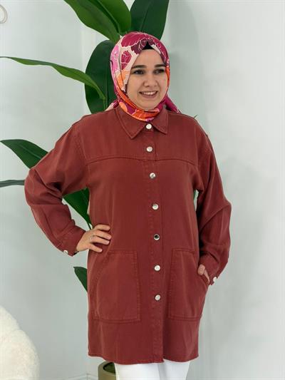 Kiremit Düğmeli Tunik