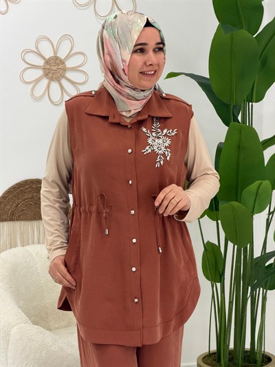 Kiremit Papatya Desenli Takım