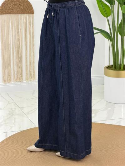 Koyu Kot Bol Paça Pantalon