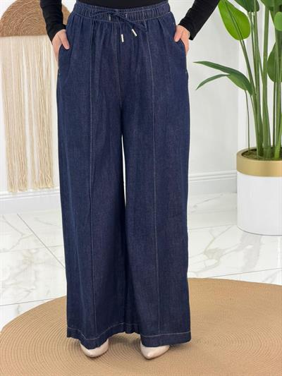 Koyu Kot Bol Paça Pantalon