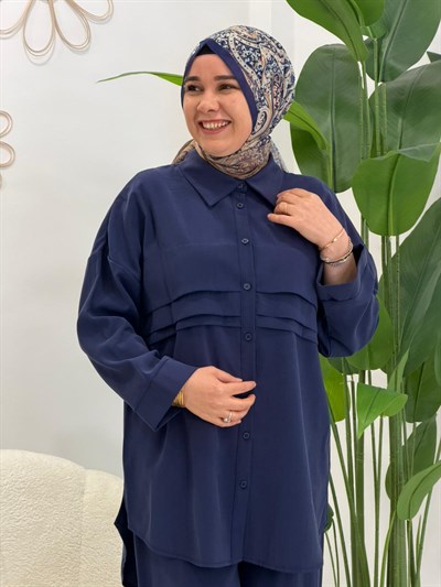 Lacivert Enza Pantolonlu Takım