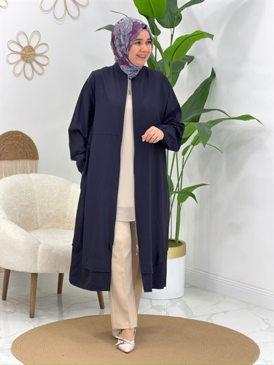 Lacivert Fermuarlı Giyçık Kap