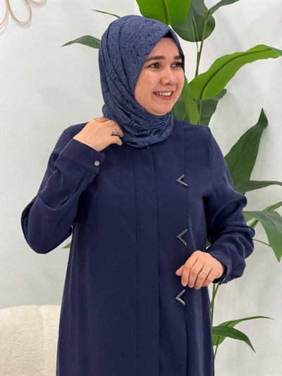Lacivert Fermuarlı Pantolonlu Takım 
