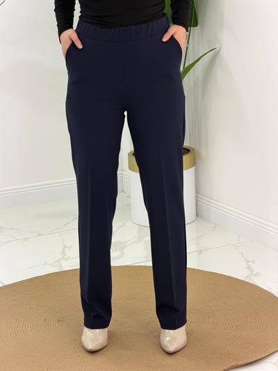 Lacivert İthal Scuba Dar Paça Pantalon