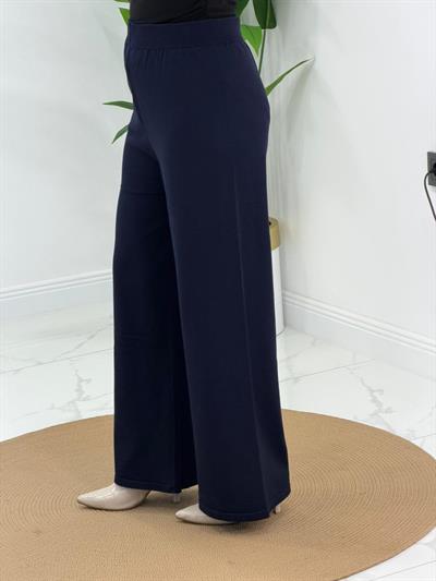 Lacivert Triko Bol Paça Pantalon