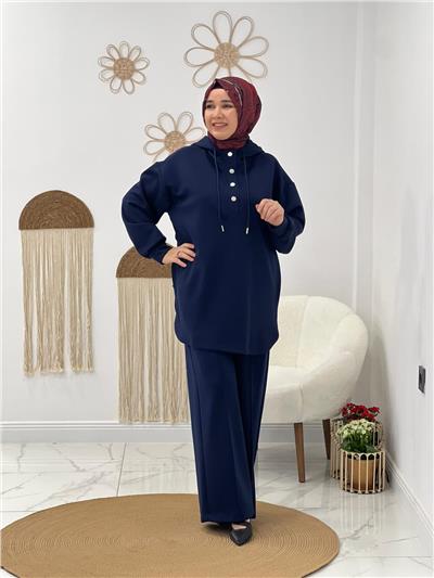 Lacivert Yanları Detaylı Takım
