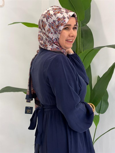 Lacivert Yelek Detaylı Elbise
