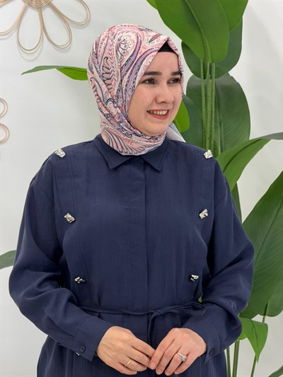 Lacivert Zümrüt Pantolonlu Takım
