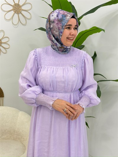Lila İnci Elbise
