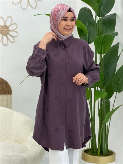 Lila Kalp Desenli Tunik