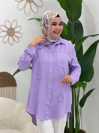 Lila Yıldız Tensel Tunik