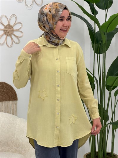 Limon Sarı Yıldız Tensel Tunik