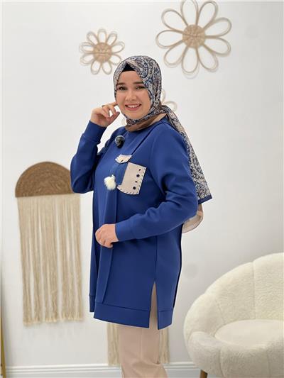 Mavi Cihakra Eşofman Tunik
