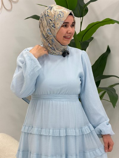 Mavi Miss Fırfır Detaylı Elbise