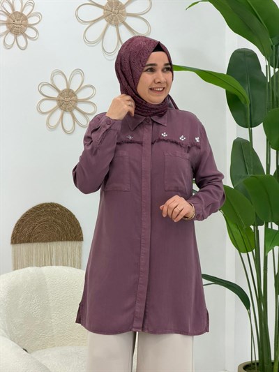 Mor Roma Taşlı Tunik