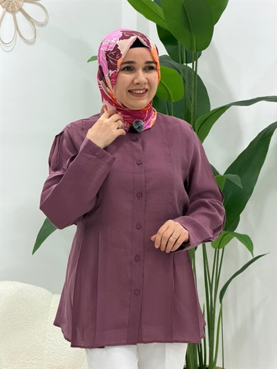 Mürdüm Kol Detaylı Tunik