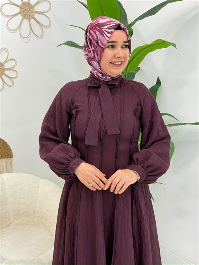 Mürdüm Stil Elbise