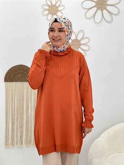 Oranj  Fırfırlı Triko Tunik