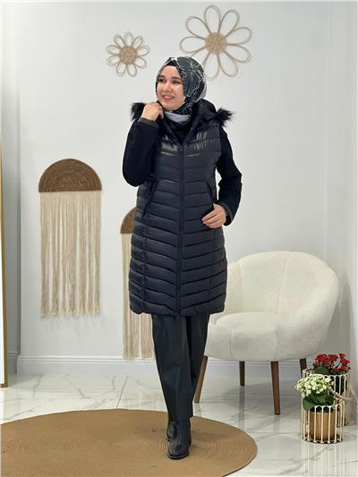 Parlak Siyah Şişme Yelek