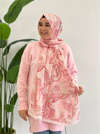 Pembe Desenli Şal