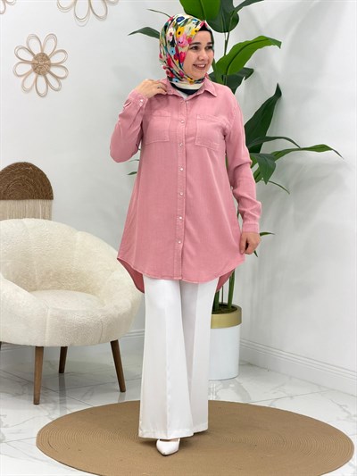Pembe Roma Taşlı Tunik