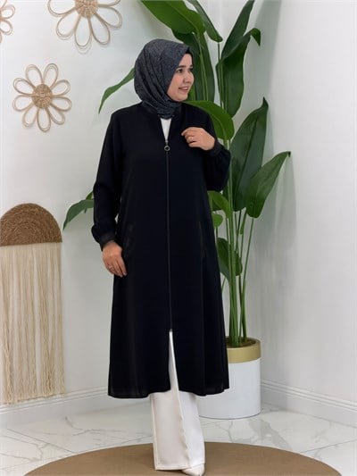 Siyah Boydan Fermuarlı Giy-Çık