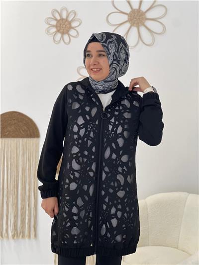Siyah Dantel Detay Ceket
