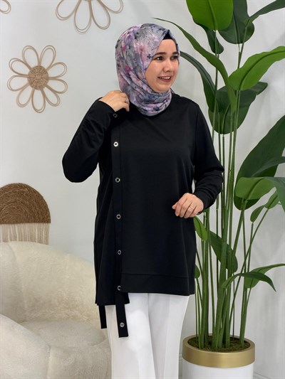 Siyah Kuş Gözü Tunik