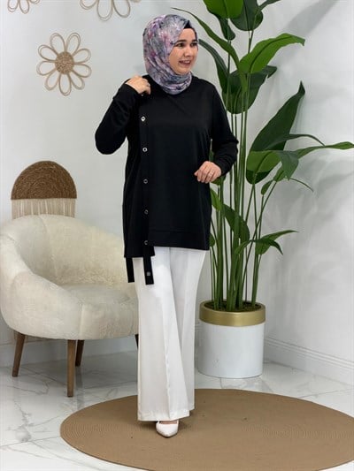 Siyah Kuş Gözü Tunik