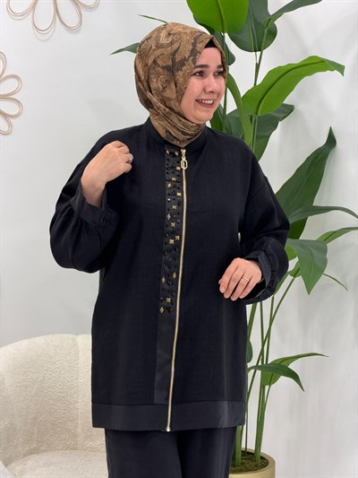Siyah Linda Keten Takım