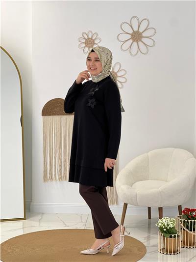 Siyah Modal Kumaş Tunik