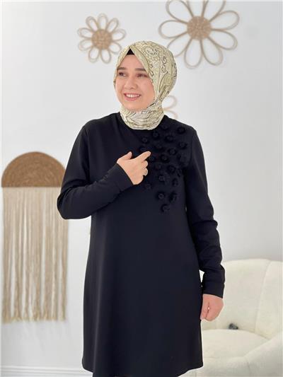 Siyah Modal Kumaş Tunik