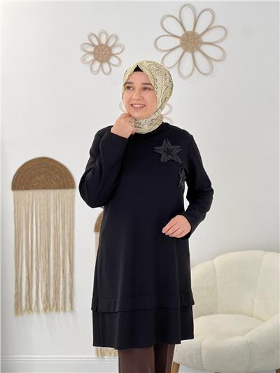 Siyah Modal Kumaş Tunik