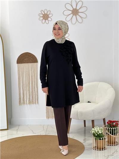 Siyah Modal Kumaş Tunik