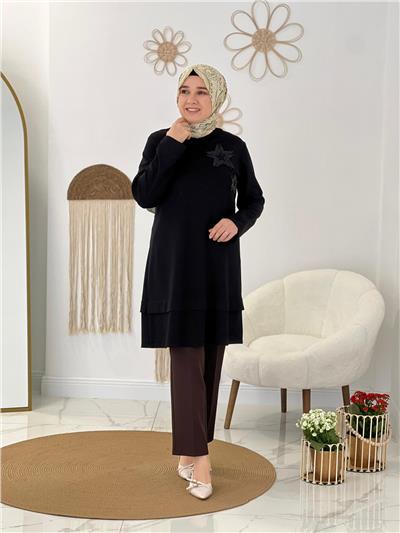 Siyah Modal Kumaş Tunik