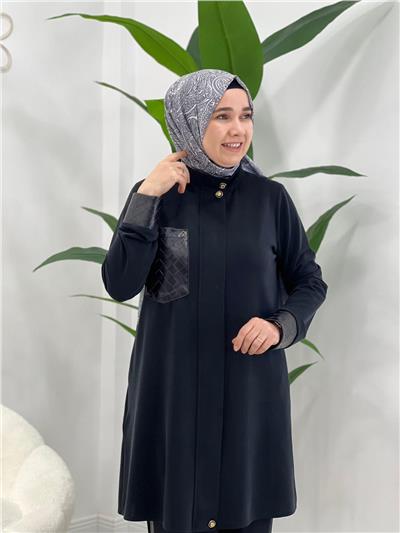 Siyah Örgü Desen Garnili Takım