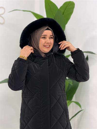 Siyah Şişme Mont
