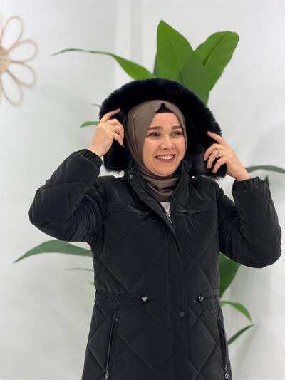 Siyah Şişme Mont