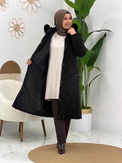 Siyah Şişme Mont
