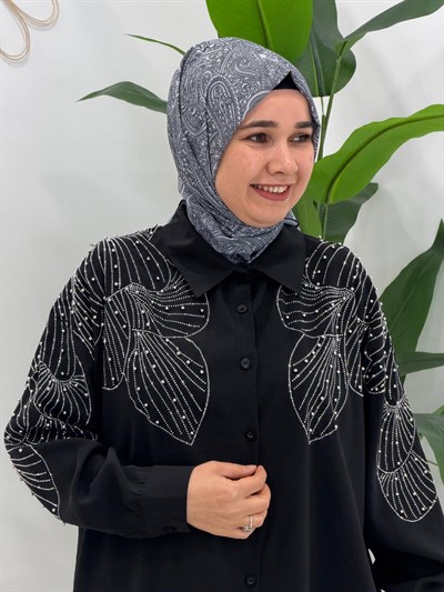 Siyah Taşlı Tunik