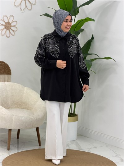 Siyah Taşlı Tunik