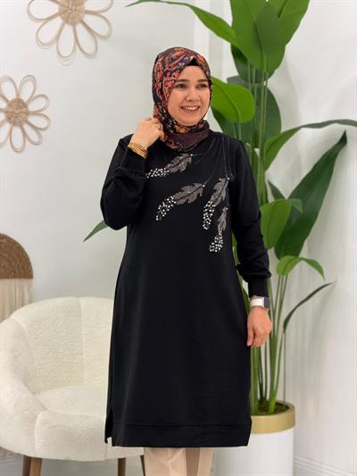Siyah Taşlı Tunik