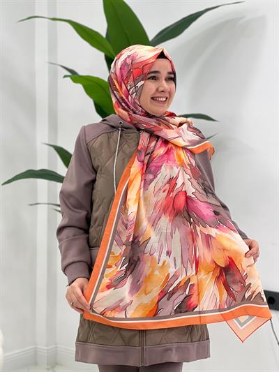 Turuncu Desenli Şal