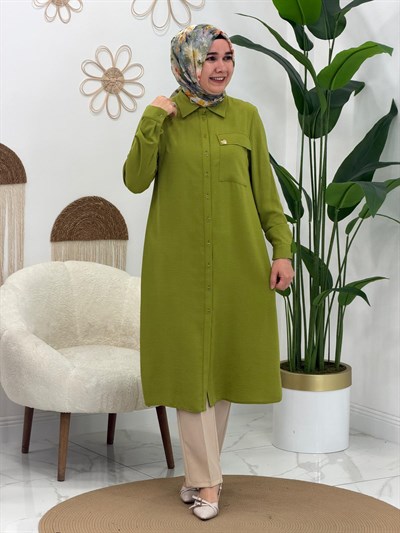 Yağ Yeşili Havana Tunik