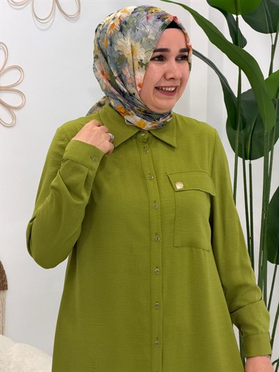 Yağ Yeşili Havana Tunik